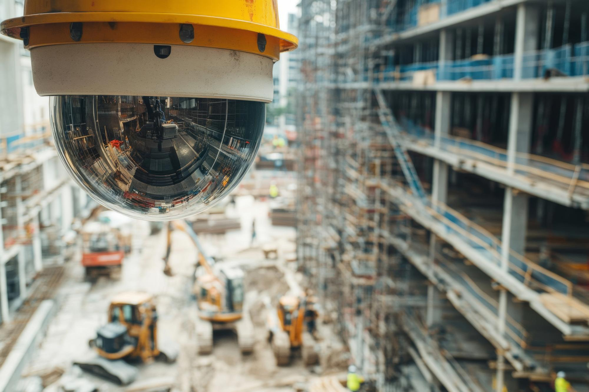 Überwachungskamera sichert eine Baustelle