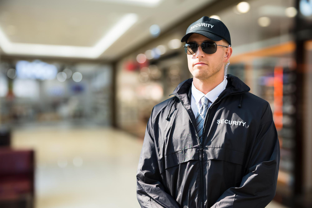 Secure Time Sicherheitsmitarbeiter beim Streifendienst im Einkaufszentrum